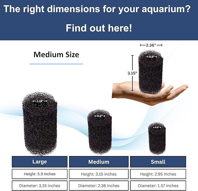 UNEAK 2-Pack Medium Premium Pre Filter Sponge Aquarium Intake High-Porosity - Image 2