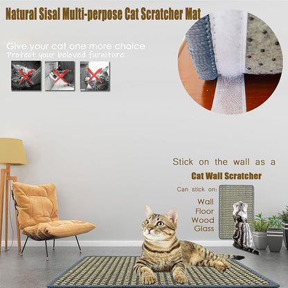 Cat Scratching Mat, 23.6 x 15.7inch Sisal Cat Scratchers - Image 6