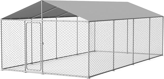 20'x10' Large Outdoor Dog Kennel, Heavy Duty Dog Enclosure by docagt
