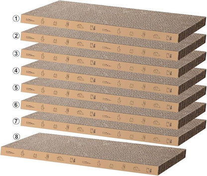 8 Packs in 1 Cat Scratch Pad, Cat Scratcher Cardboard, Reversible, Durable by Mankaide