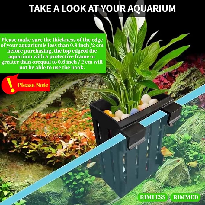 2 PCS Aquarium Plant Holder Top Hanging Fish Tank Plant Pot Aquarium Planter - Image 3