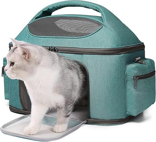 halinfer Large Fat Cat Carrier Fit up to 20 Pounds, Small Puppy Pet Travel by halinfer