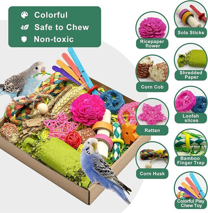 Natural Bird Toy Foraging Parrot Shredding Toys Box Conure Chewing Toys - Image 3