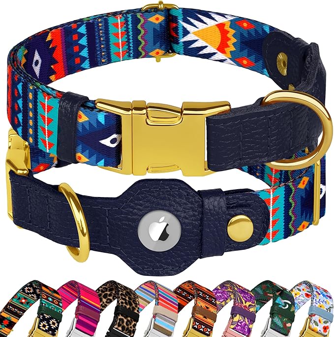 AirTag Dog Collar for Small Medium Large Breed by BUDKAS