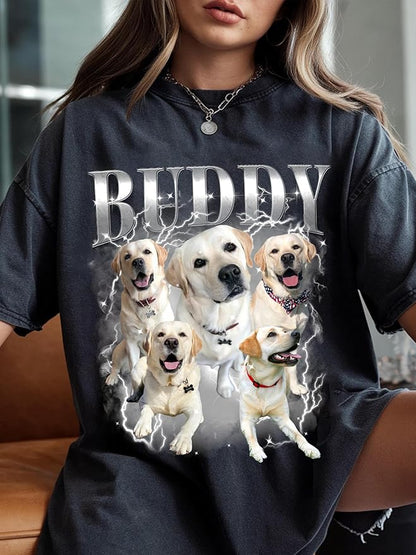 Custom Bootleg Rap Tee, Personalized Girlfriend Vintage Graphic T-Shirt - Image 2