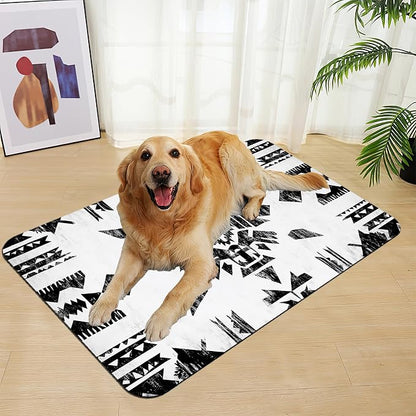 Black Boho Art Dog Food Mat–Christmas Stocking Absorbent Quick Dry Feeding - Image 7