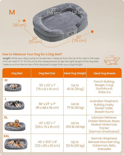 Feandrea Dog Bed, Medium Orthopaedic Dog Sofa Bed, Egg Crate Foam, Waterproof - Image 6
