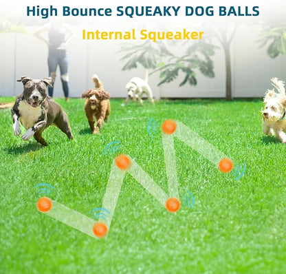 SHARLOVY 3'' Squeaky Balls for Small Dogs, 4 Colors Spiky Dog Balls for Puppy - Image 3