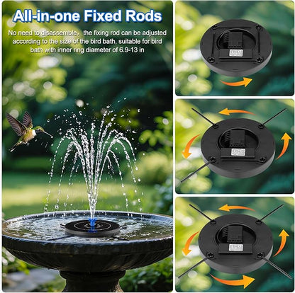 Solar Fountain Pump with 3 Spray Height Adjustments, Upgraded Glass Solar Bird - Image 2