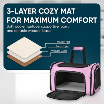 Pet Travel Carrier Bag – Airline Approved Soft-Sided Dog & Cat Carrier - Image 5