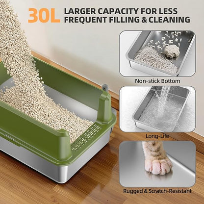 Enclosed Stainless Steel Cat Litter Box - Image 5