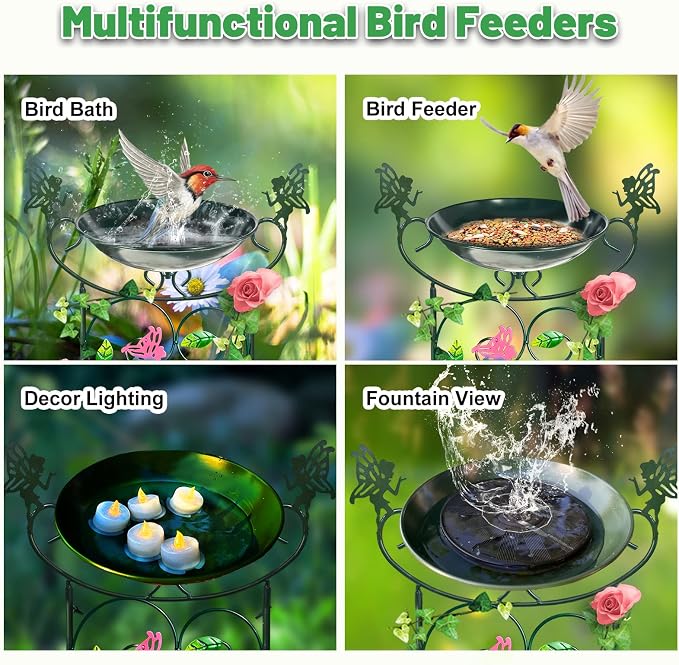 HONGLAND 36.5" Metal Bird Bath - Image 7