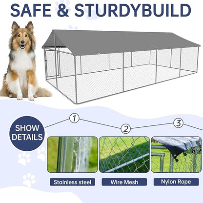 Outdoor Dog Enclosure Heavy Duty Dog Kennel House Mesh Dog Big Cage Pet Kennel - Image 4