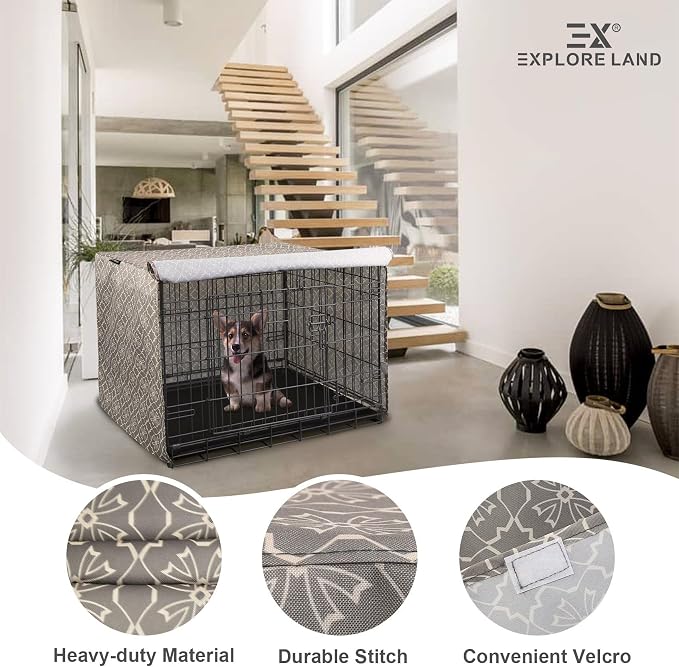 Explore Land Pattern Dog Crate Cover - Image 4