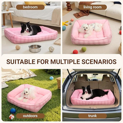 MIHIKK Rectangle Dog Beds for Large Dogs & Cats, Orthopedic Sleeping Pet Bed - Image 6