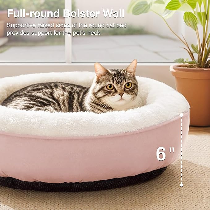 Love's cabin Round Donut Cat and Dog Cushion Bed, 20in Pet Bed - Image 6