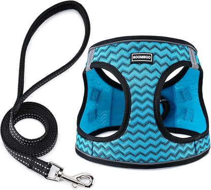 Dog Harness with Leash Set, No Pull Adjustable Reflective Step-in Puppy Pet by BOOMIBOO