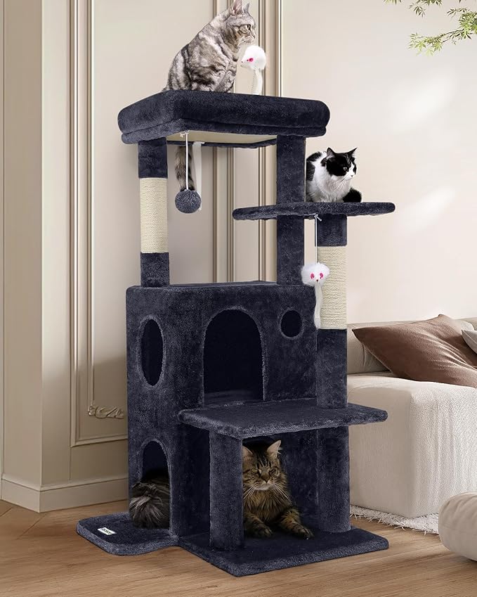 Globlazer Cat Tree Tower for Indoor Cats, 50-inch Adult Cat Tree House for by Globlazer