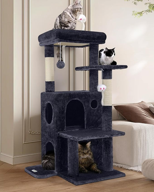 Globlazer Cat Tree Tower for Indoor Cats, 50-inch Adult Cat Tree House for by Globlazer