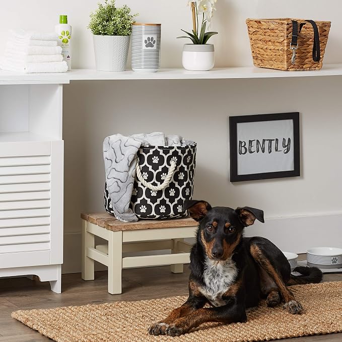 Bone Dry Pet Storage Collection Lattice Paw Print, Small Round - Image 6