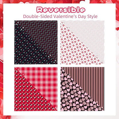PAWCHIE Valentine's Day Dog Bandanas 4 Pack, Reversible Dog Party Triangle - Image 4