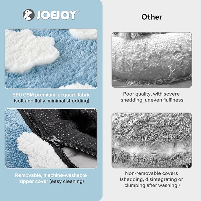 JOEJOY Donut Dog Bed Medium Size Dog, Cute Round Calming Pet Bed - Image 3