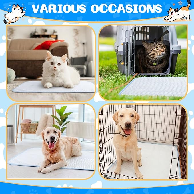 Chunful 4 Pack Pet Cooling Mat 18 x 14 Inches Cooling Pads - Image 7