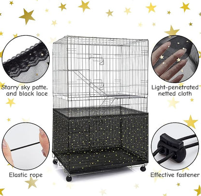 Shappy Large Bird Cage Birdcage Nylon Mesh Net Cover Seed Feather Catcher - Image 3