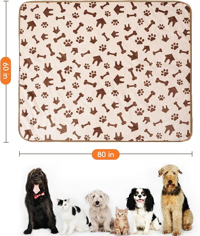 Waterproof Dog Blankets Pet Blanket 60"x80", Soft Fluffy Sofa Car Bed Protector - Image 2