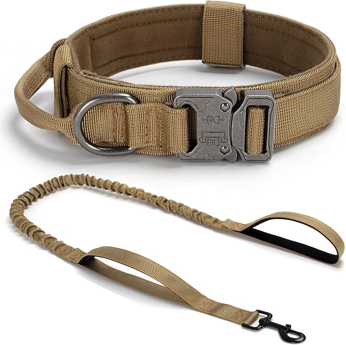 Tactical Dog Collar Set, Adjustable Military Training Nylon Dog Collar by CADONO