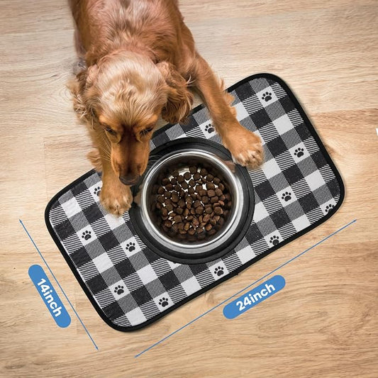 Dog Food Mats, Pet Bowl Mats, Super Absorbent and Dry, Prevents Spills - Image 2