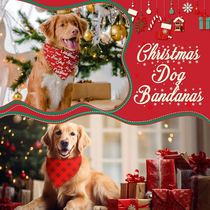 Chunful 100 Pieces Christmas Dog Bandanas Bulk Red and White Xmas Bandanas - Image 4