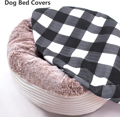 Round Dog Bed Cover Washable Elastic Edged Pet Bed Protector - Image 5