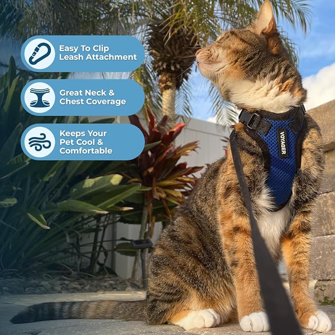Voyager Escape-Proof Step-in Lock Cat Harness & 5ft Neoprene-Handle Leash Set - Image 5