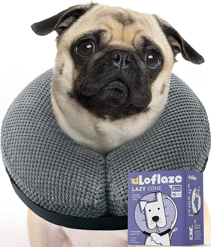 Soft Inflatable Dog Cone Collar Alternative After Surgery by Loflaze
