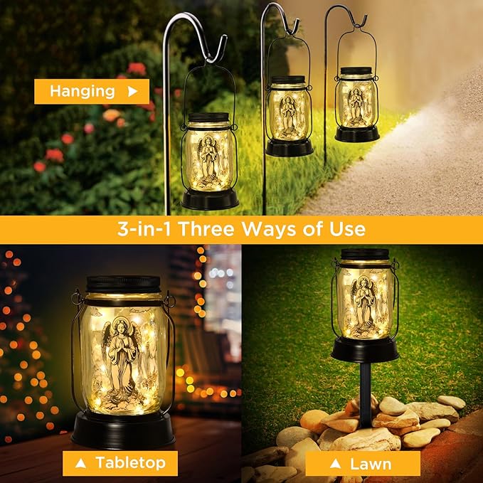 kyoryuger Guardian Angel Gifts for Women/Men Angel Praying Solar Lantern Mom - Image 6