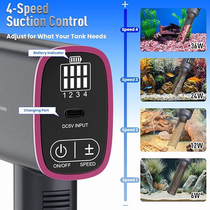 Electric Aquarium Vacuum Gravel Cleaner: Rechargeable Fish Tank Cleaner - Image 6