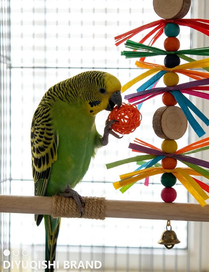 23-Pack Bird Toys for Parrots – Natural Rattan & Plastic Bell Balls – Safe - Image 5