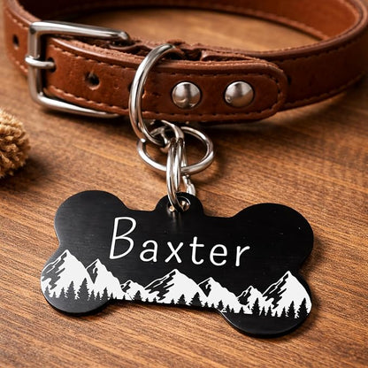 Ultra Joys Stainless Steel Pet ID Tag Dog Name Tags Personalized Front and Back - Image 2