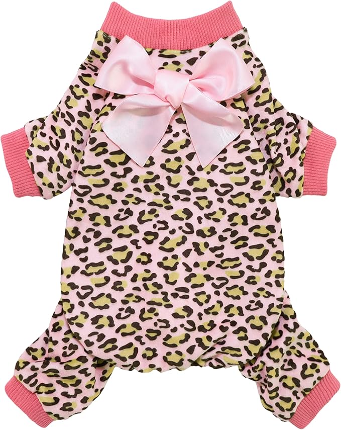 Fitwarm Leopard Dog Pajamas, Fleece Dog Clothes by Fitwarm