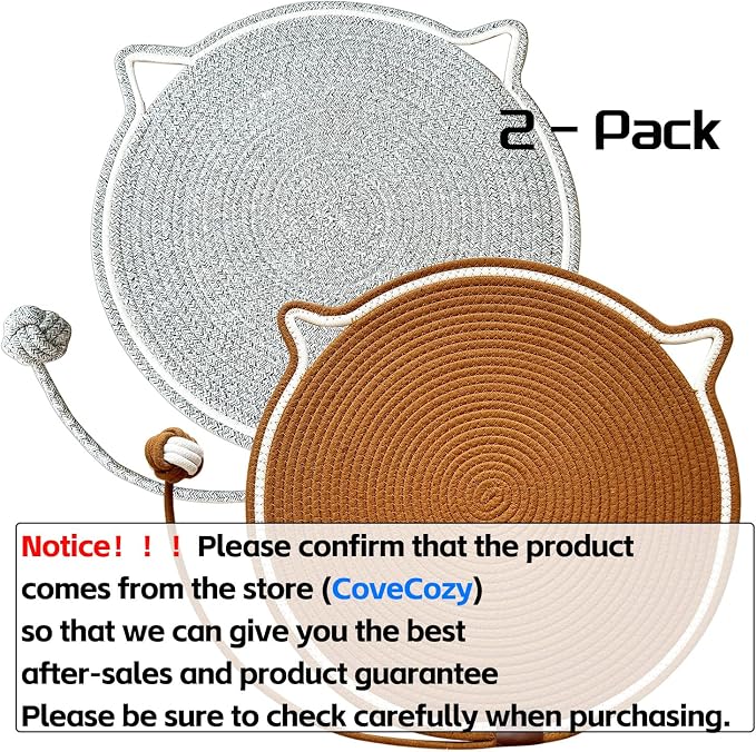 Cat Scratching Mat Natural Cotton Rope Cat Scratching Pad, Large Size Scratcher - Image 3