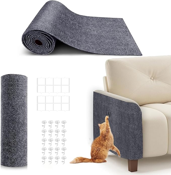 78.7"X15.8" Cat Scratching Mat, Self-Adhesive Cat Scratch Carpet, DIY Cats by BumaiGo