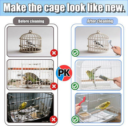Bird Cage Cleaning Brush Tool Set, Bird Cage Cleaner, Suitable - Image 3