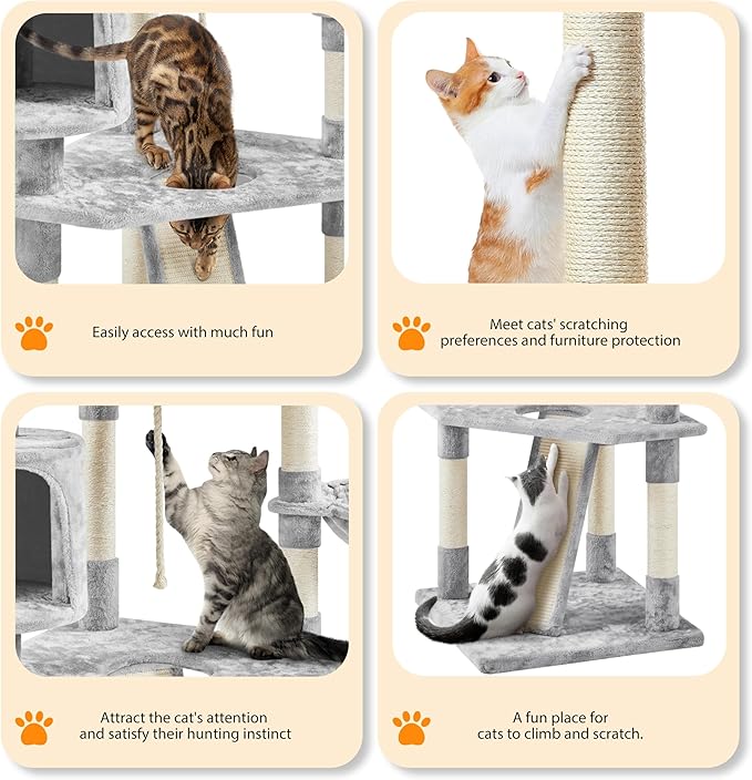 Yaheetech 79 inches Cat Tree Multi-Level Cat Tower - Image 4
