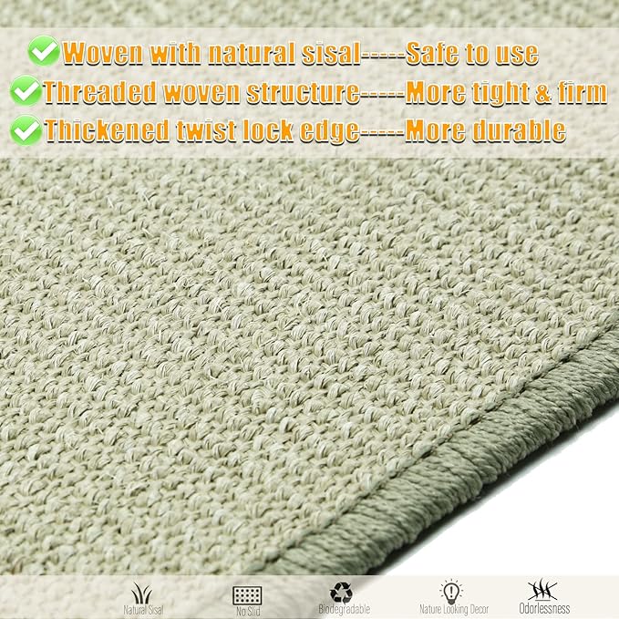 Cat Scratcher Mat, 23.6x15.7inch Sisal Cat Scratchers - Image 3