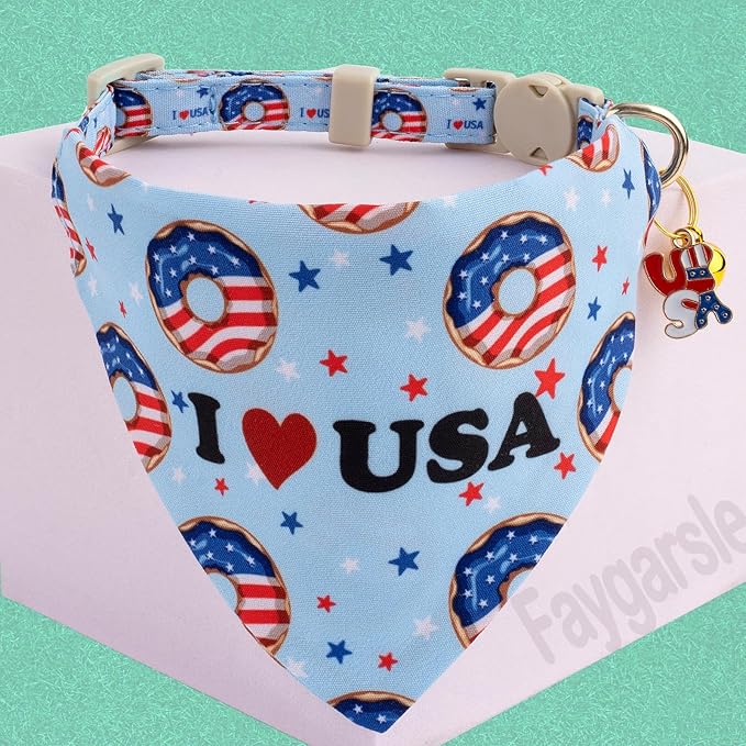 Faygarsle 2 Pack Patriotic Cat Collar Set - Image 3