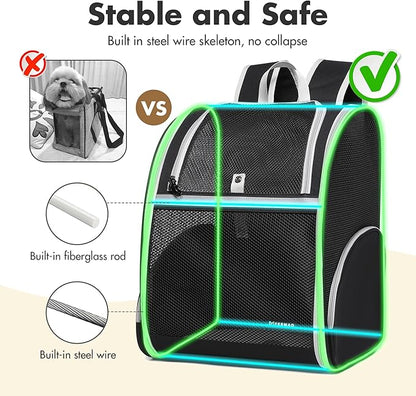 Pet Backpack Carrier, Large Cat Carrier Backpack Up to 20 Lbs - Image 6
