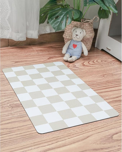 Ralxion Checkered Dog Feeding Mat, Absorbent Mats by Ralxion