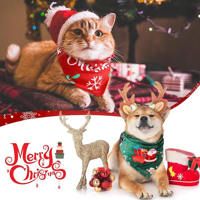 Abbylike 50 Pcs Christmas Dog Bandanas Bulk Xmas Bandanas - Image 6