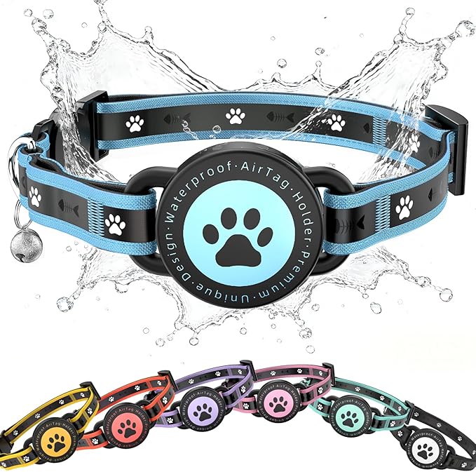 Airtag Cat Collar Breakaway, Reflective Cat Collar by Unknown